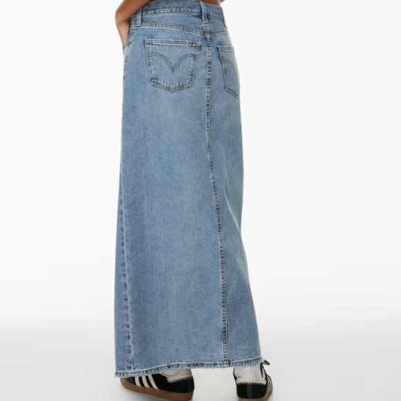 Levis Column Ankle Denim Skirt in Please Hold 28 - Picture 3 of 11